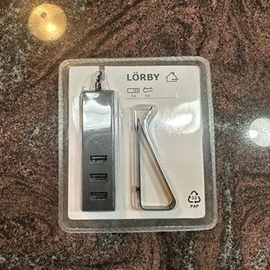 NWT IKEA Lorby USB power strip with clip